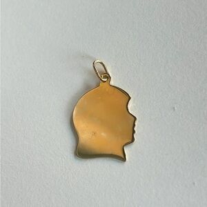 Vintage 14k 14 Karat Gold Girl’s Head Necklace Pendant, Engravable, 1.44 Grams
